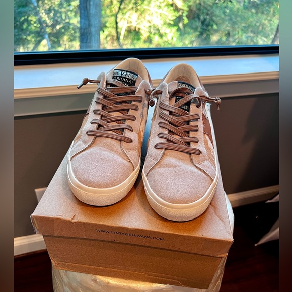 VINTAGE HAVANA Calf-Hair Low-Top Sneakers Size 7.5 - Picture 7 of 11